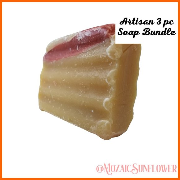 ARTISIAN Orange Sandalwood Goats Milk Soap 3 PC SET Bamboo Soap Tray and Loofah - Picture 3 of 4